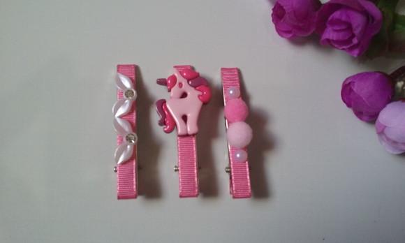 Hair Clip unicórnio Rosa