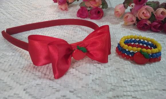 Kit Tiara e Pulseira branca de Neve