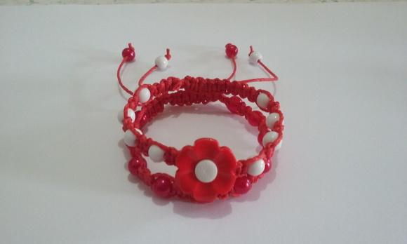 Kit Pulseira Infantil Shambala Vermelha