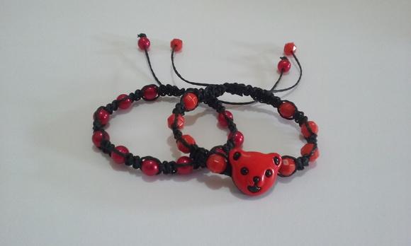 Kit Pulseira Infantil Shambala Vermelha