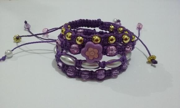 Mix Pulseira Infantil Shambala Lilás