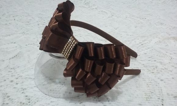Tiara Laço Marrom