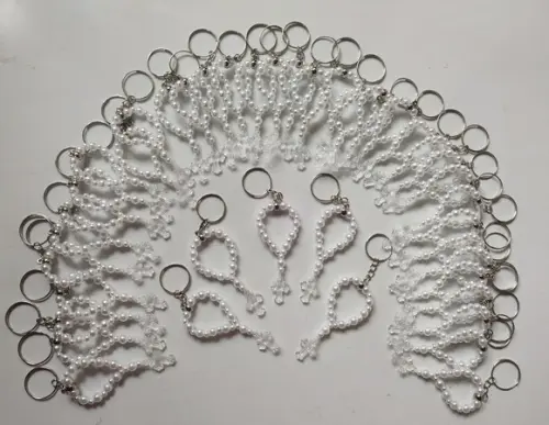 Mini Chaveiro Terço Cruz Acrílico