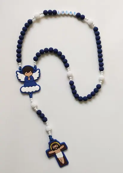 Terço Infantil Personalizado Azul Marinho