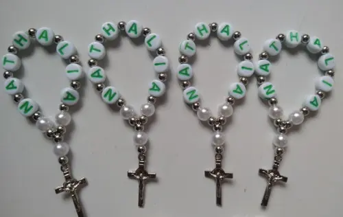 Mini Terço Personalizado Letra Verde