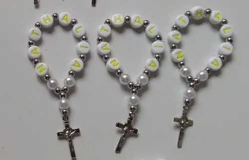 Mini Terço Personalizado Letra Amarela