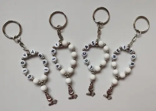 Mini Terço Chaveiro Personalizado Eucaristia