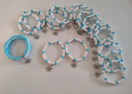 Kit com 21 Pulseiras Floco de Neve