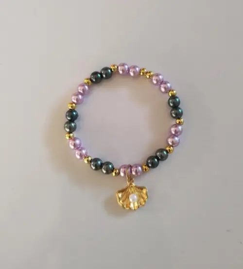 Pulseira Infantil Concha com Pérola