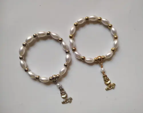 Kit com 2 Pulseiras Terço Infantil Eucaristia
