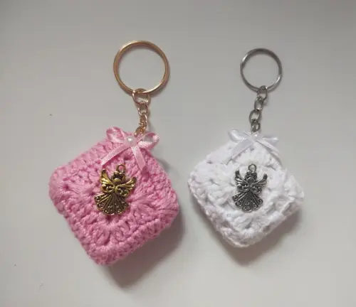 Chaveiro Almofada de Crochê