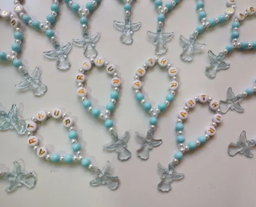 Mini Terço Personalizado Anjinho Azul