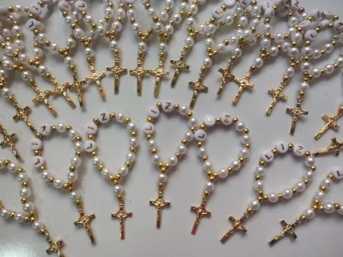 Mini Terço Personalizado Dourado