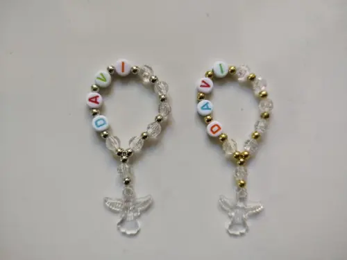 Mini Terço Personalizado Anjinho Cristal