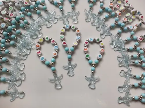 Mini Terço Personalizado Anjo Azul