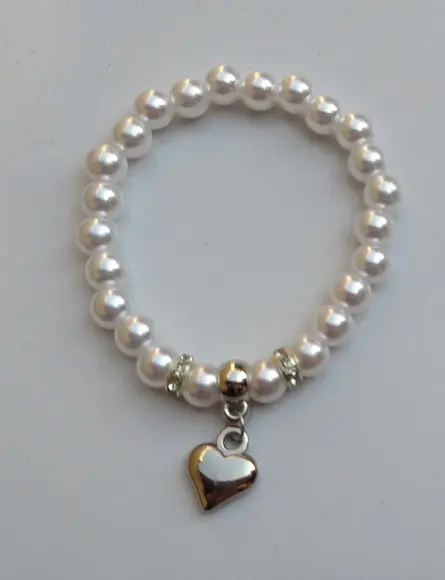 Pulseira de pérolas com pingente para madrinha