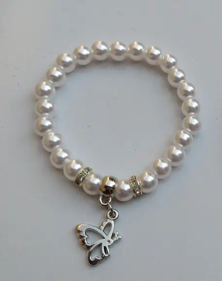 Pulseira de pérolas com pingente para madrinha