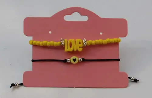 Kit Pulseiras Love Amarela