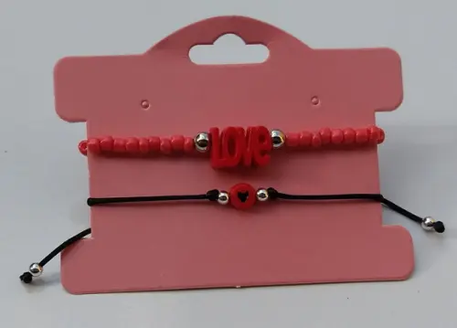 Kit pulseiras Love vermelha
