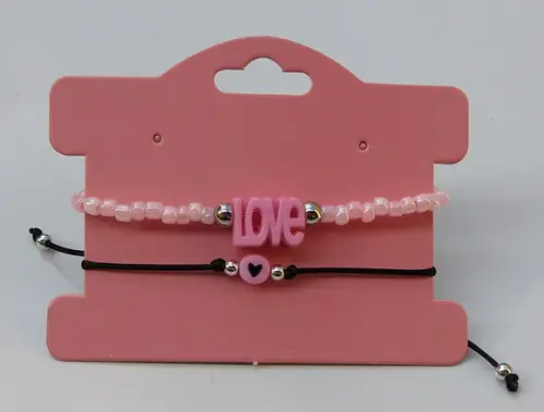 Kit Pulseiras Love Rosa