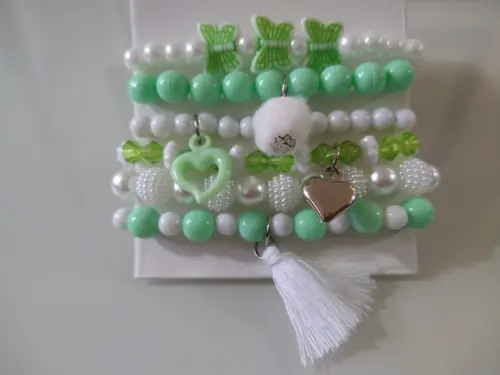 Kit Pulseiras Infantis Verde Água