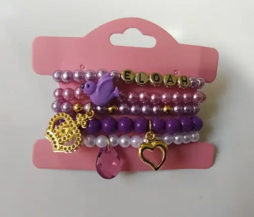 Kit Pulseiras Lilás Personalizada