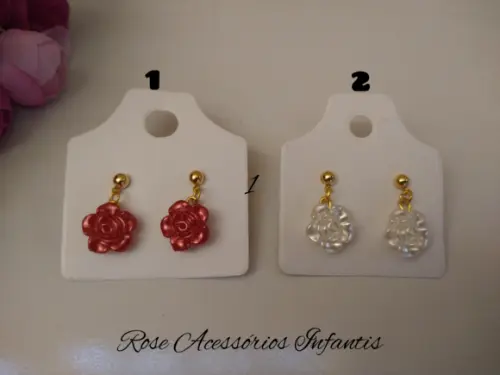 Kit com 2 Pares de Brincos Rosinha