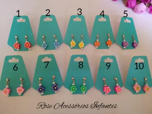 Kit brinco infantil rosinha