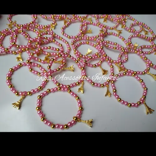 Pulseira "torre Eiffel"dourada (adulto)