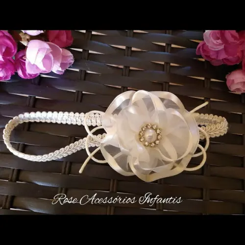 Faixinha de Luxo Flor de Organza