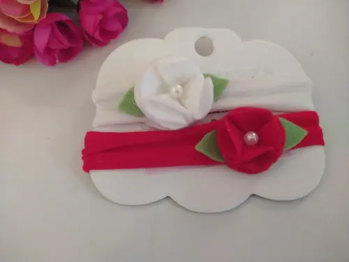 Kit 2 faixinhas bebê "Flor"
