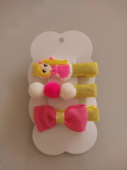 Hair Clip Rosa e Amarelo