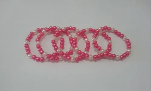 Pulseira de Pérolas Rosa e Branca