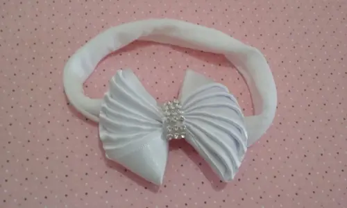 Pronta Entrega-faixinha Laço Branco