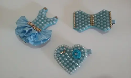 Pronta Entrega-kit Presilha de Pérolas Azuis