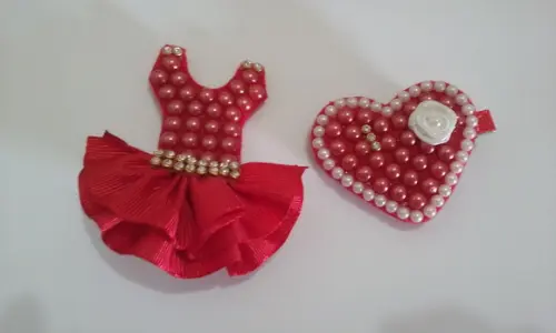 Kit presilhas de pérolas vermelhas