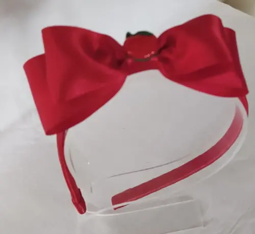 Tiara Laço Vermelho com Maçã
