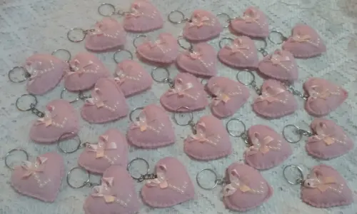 Chaveiro Coração Em Feltro Personalizado