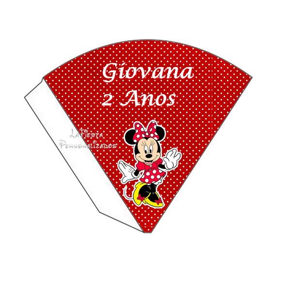 Cone Redondo Minnie Vermelha
