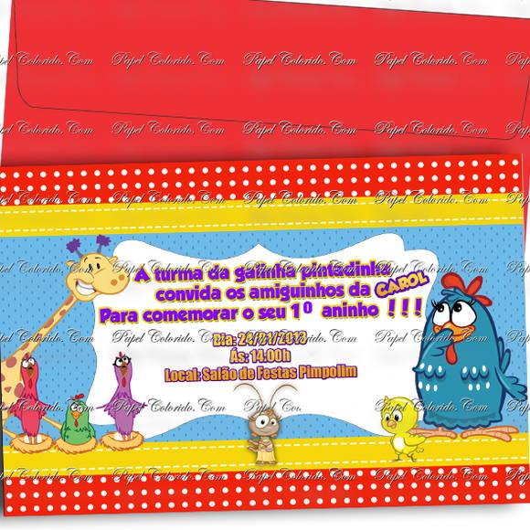 Convite Personalizado Galinha Pintadinha