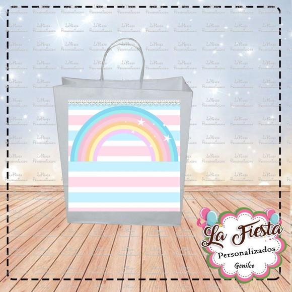 Rótulo Adesivo para Sacolinha Arco Iris