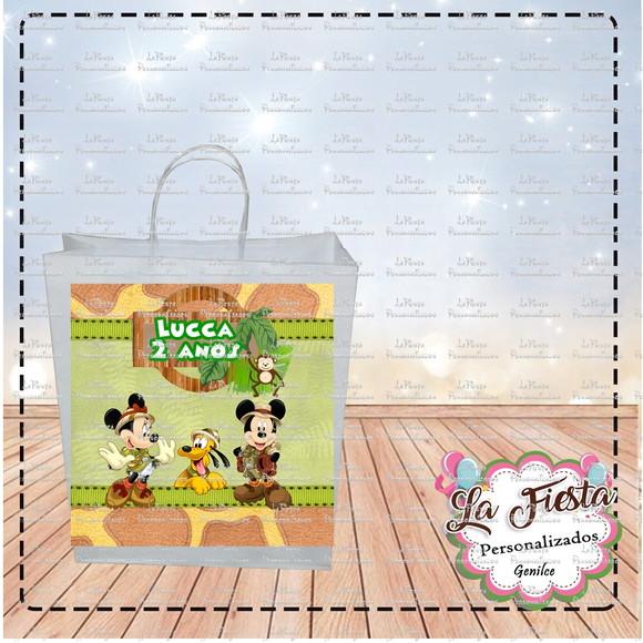 Rótulo Adesivo para Sacolinha Mickey Safari