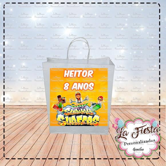 Rótulo Adesivo para Sacolinha Subway Surfers