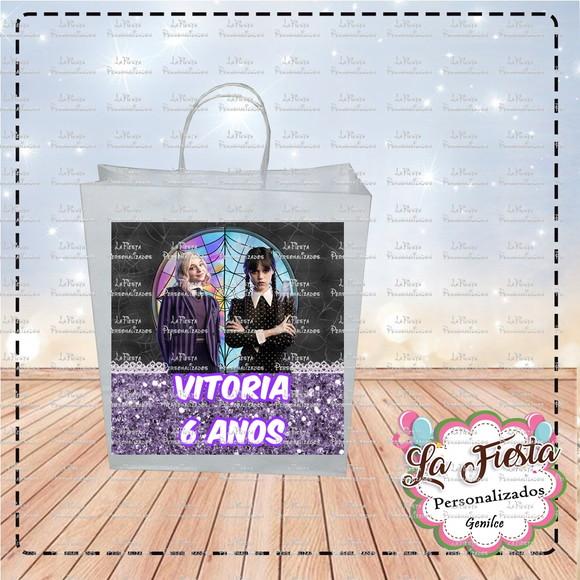 Rótulo Adesivo para Sacolinha Wandinha Addams e Enid