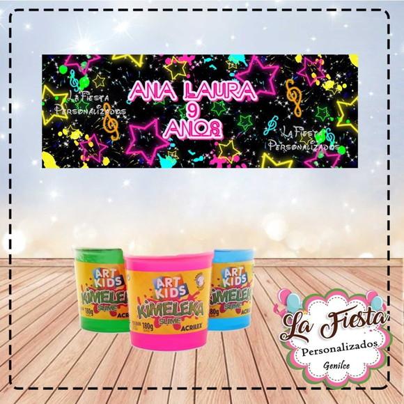 Rótulo Adesivos para Slime Kimeleka Acrilex Neon