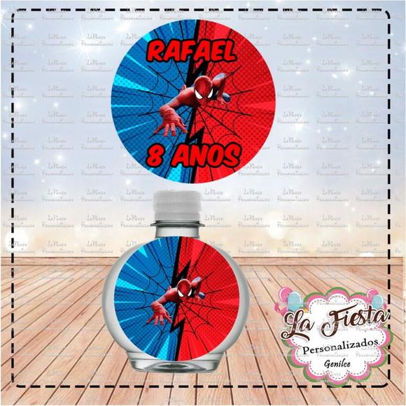 Rotulo Agua Redonda Homem Aranha