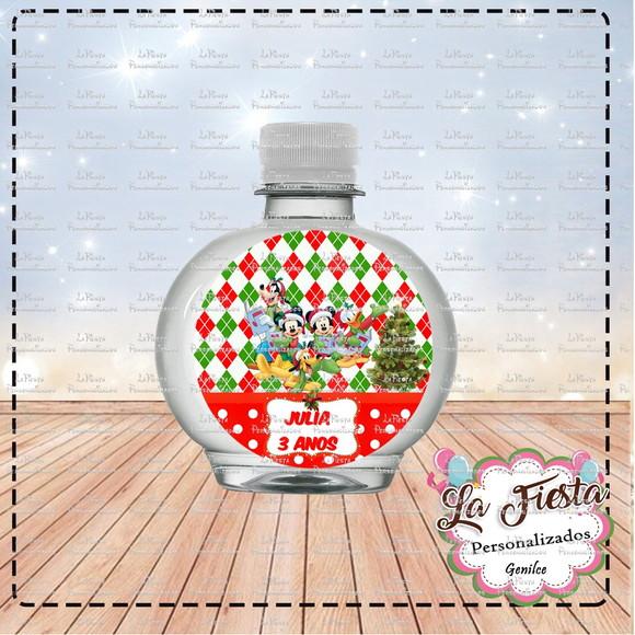 Rotulo Agua Redonda Mickey e Minnie Natal