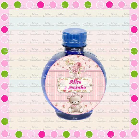 Rotulo Agua Redonda Ursinha Princesa