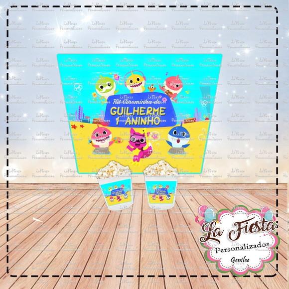 Rotulo Balde de Pipoca Baby Shark