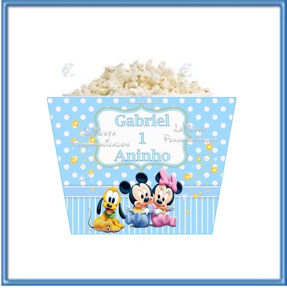 Rotulo Balde de Pipoca Baby Disney Meni